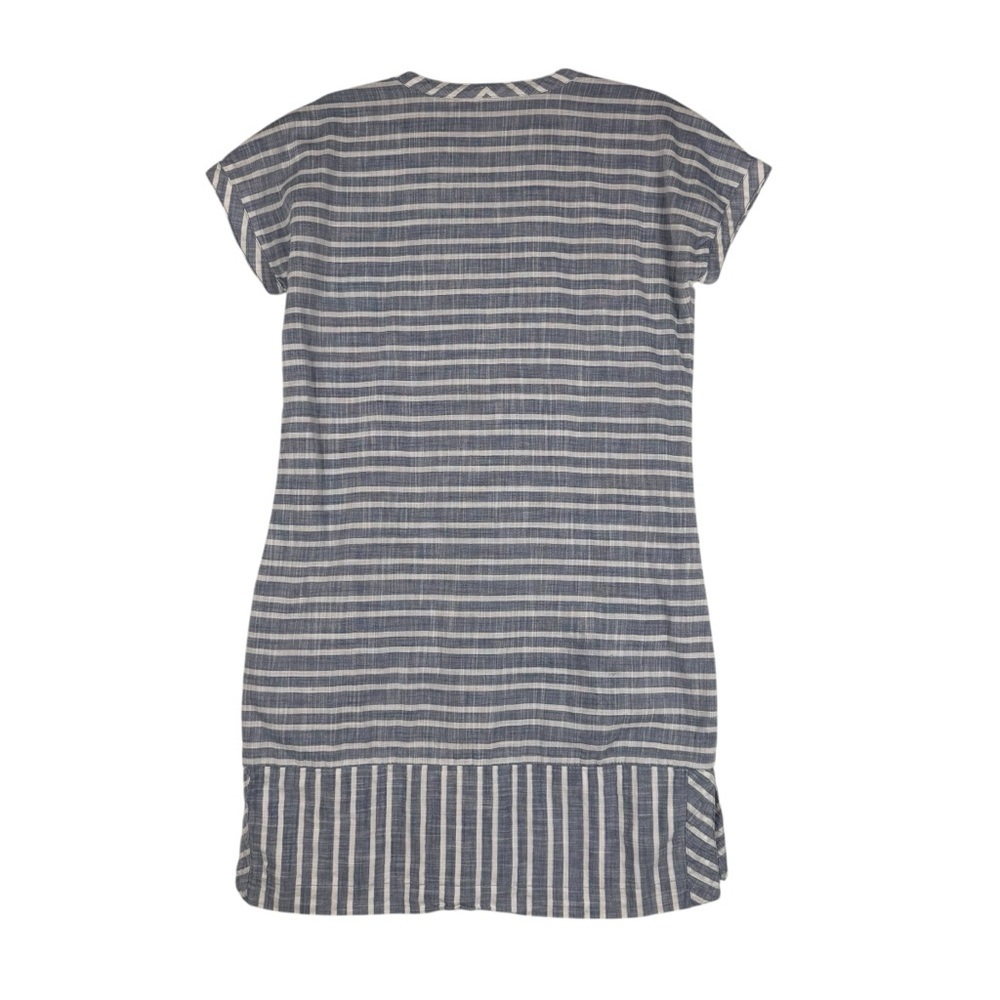 Athleta Stripe Barbados Mini Dress Sz M Cover Up Striped Blue White Cotton - Picture 5 of 7